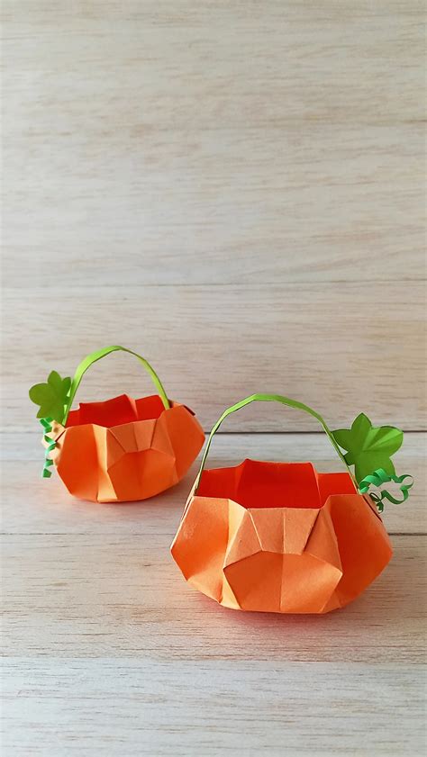 Easy 3d Origami Pumpkin Basket Moms And Crafters