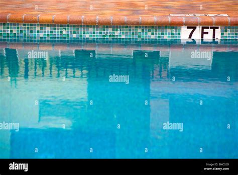7 Seven Feet In A Swimming Pool Depth Stock Photo Alamy
