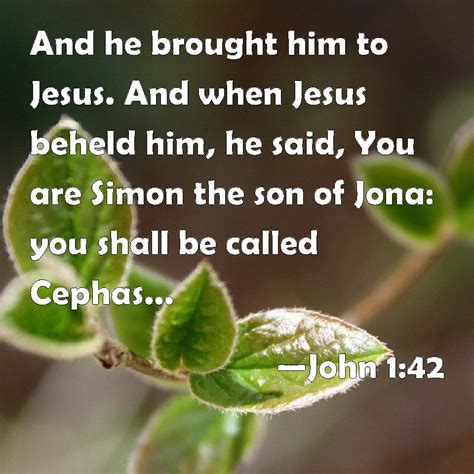John 142 And He Brought Him To Jesus And When Jesus Beheld Him He