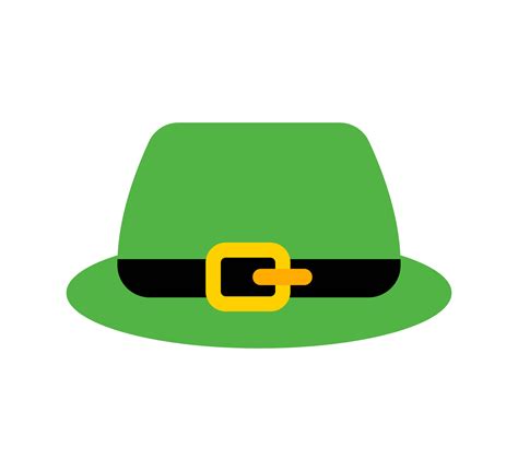 Green Leprechaun Hat In Flat Design Clipart For Celebrating St