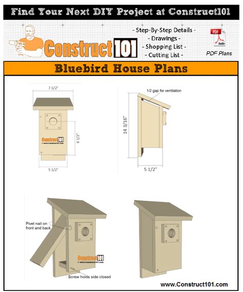 Goose house is a (mainly) cover band based out of japan. Bluebird House Plans - PDF Download - Construct101 in 2020 | Bluebird house plans, Bluebird ...