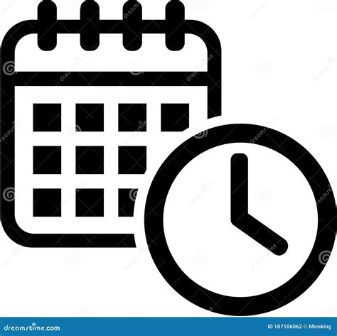 Calendar Icon With Clock Meeting Stock Vector Illustration Of Date