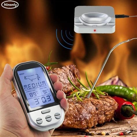 Wireless Remote Thermometer Digital Transmission Bbq Grill Meat Smoker