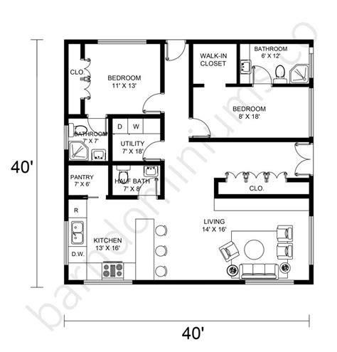 40x40 House Plans Home Interior Design