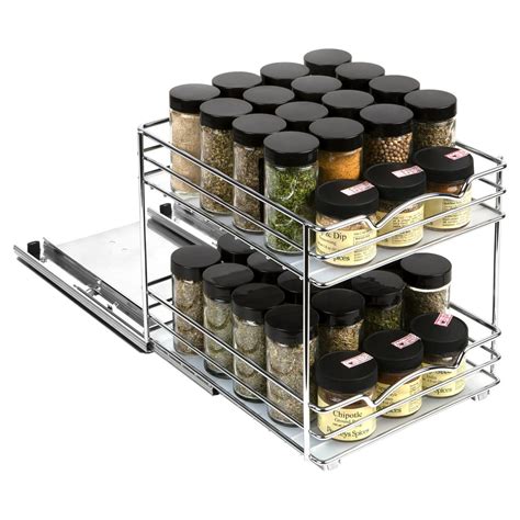 Spice Rack Organizer For Cabinet Pull Out Double Tier Spice Rack 8 3