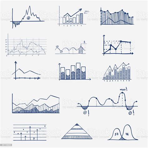 Business Finance Statistics Infographics Doodle Hand Drawn Elements Concept Graph Chart Arrows