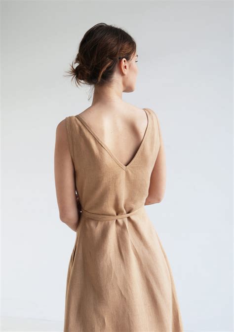 Wrap Linen Dress Rosie Linenhandmadestudio Com