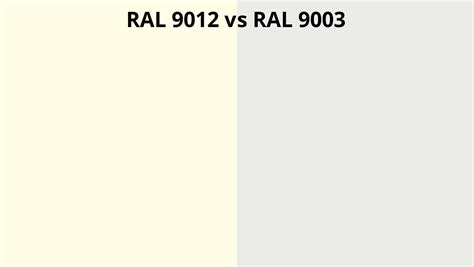 RAL 9012 Vs 9003 RAL Colour Chart UK