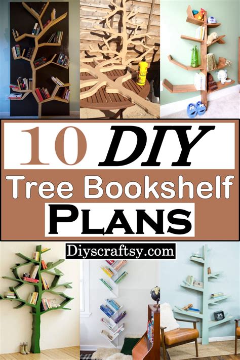 10 Diy Tree Bookshelf Plans Free Diyscraftsy