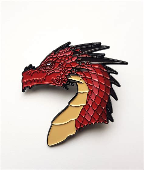 Dragon Pins Dragon Bust Enamel Pin Badge Red Blue Black Etsy Uk