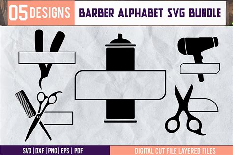 Barber Alphabet Svg Bundle Graphic By Svgstudiodesignfiles · Creative