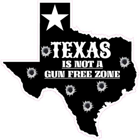 Custom Texas Is Not A Gun Free Zone State Decal Sticker Printing