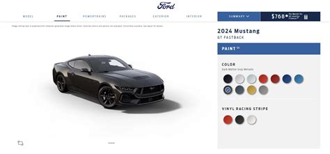 2024 Ford Mustang Configurator Goes Live Dark Horse Costs Nearly 60k
