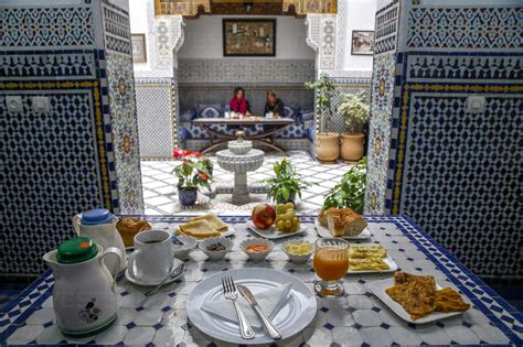 Breakfast In A Riad In Fes Medina Old City Fez Morocco North