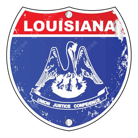 Louisiana Flag Icons As Interstate Sign Louisiana Blue Illustration