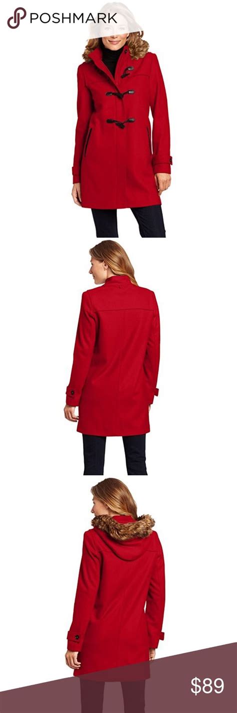 Tommy Hilfiger Hooded Toggle Coat New Cardinal Red Classic Coats