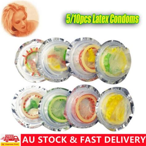 510pcs Latex Condoms Adult Sensitive Orgasm Dotted Ribbed Stimulate Vaginal Men Ebay