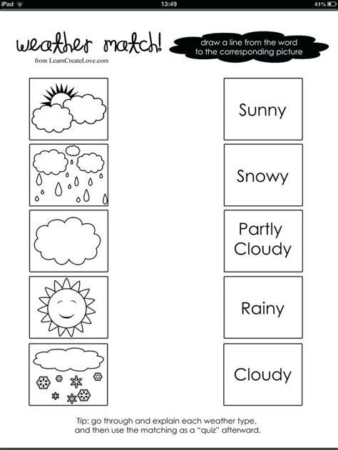 Weather Worksheet For 1st Graders
