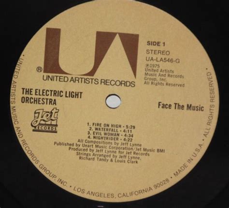 Electric Light Orchestra Vinyl Face The Music Elo 1975 Press Ua La546