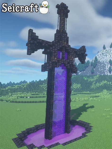 Minecraft Nether Sword Portal In 2022 Minecraft Castle Designs