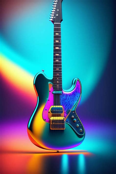 Neon Guitar Wallpaper Loonaz