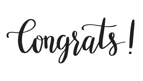 Congrats Lettering Handwritten Calligraphy Hand Drawn Vector Letters