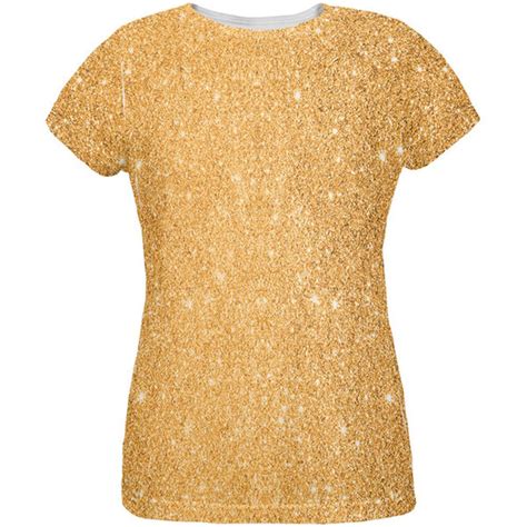 Gold Glitter All Over Womens T Shirt Old Glory