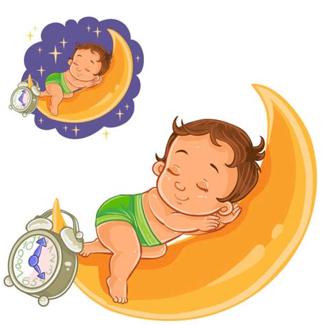 Cute Baby Sleeping Moon Clip Art Illustrations Royalty Free Vector