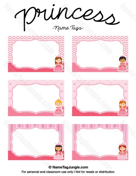 Printable Princess Name Tags