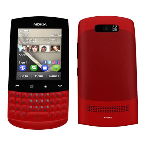 The curved back with an aluminum back panel definitely helps. 3d nokia asha 303 red model