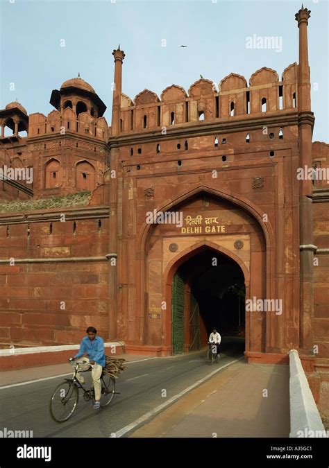 The Delhi Gate To The Red Fort In The Capital City Of Delhi In Northern