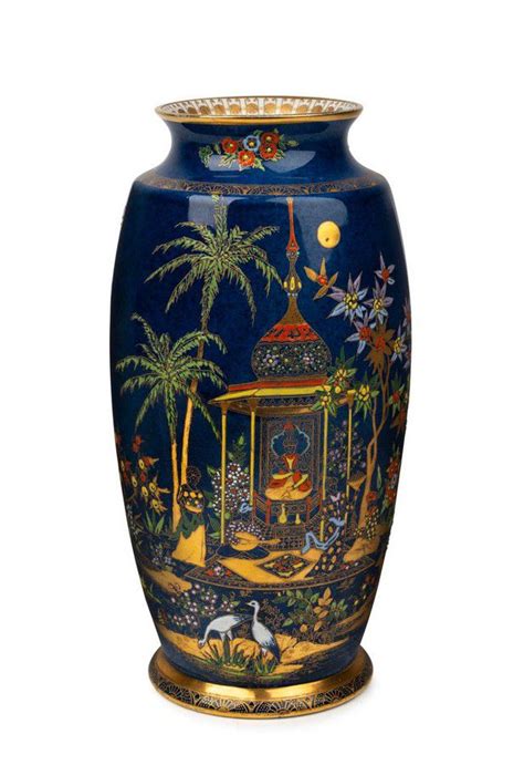Carlton Ware Persian Vase On Bleu Royale Ground Carlton Ware Ceramics