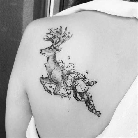Geometric Tattoo Geometric Deer Tattoo By Zhangpeipeitattoo