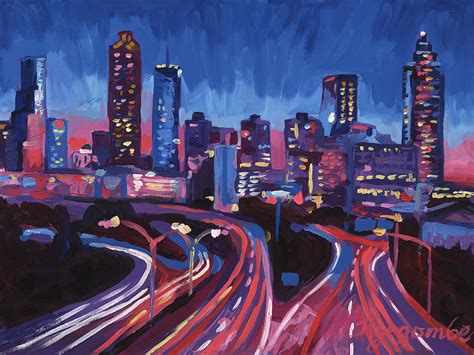 Atlanta Georgia Skyline 13 Painting By Paul Kyegombe Pixels