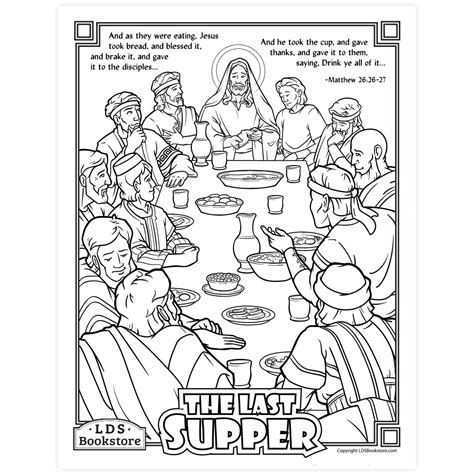 The Last Supper Coloring Page Printable
