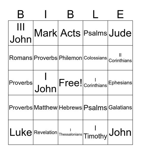 Bible Bingo Card New Testament Wpandp Bingo Card
