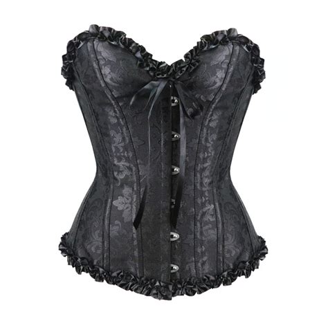 Lace Up Front Jacquard Body Shaping Female Overbust Corset Steel Boned Sweetheart Slimming