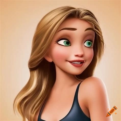 Disney Character With Blonde Hair And Green Eyes On Craiyon