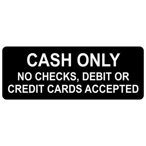 Cash Only Engraved Sign Egre 15830 Whtonblk Payment Policies