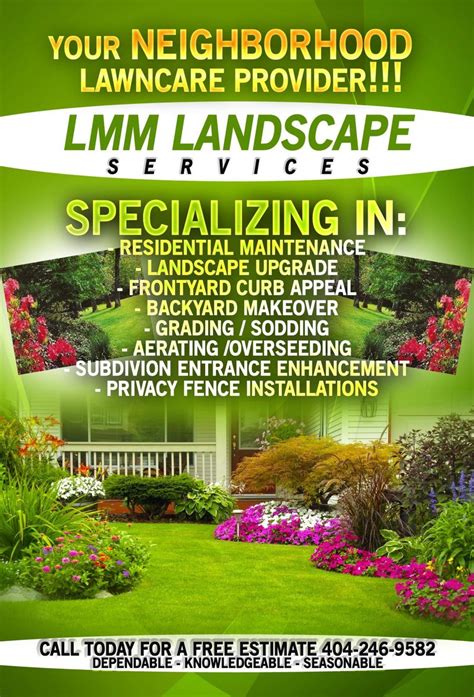 Landscaping Flyer Template Free Design 11 Fresh Ideas 2 Lawn Care