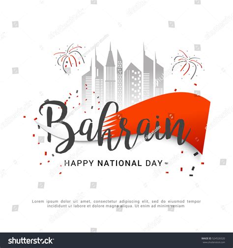 Bahrain National Day Backgroundnational Day Poster Stock Vector