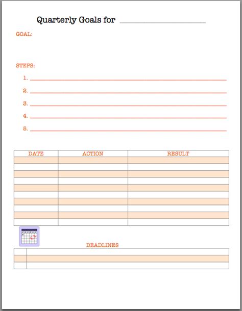 quarterly planner template printable schedule template