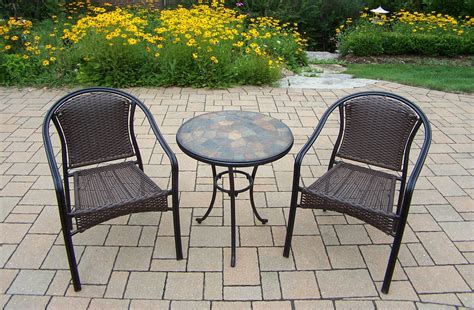 Oakland Living Stone Art 3 Pc Bistro Set W 24 Inch Table And 2