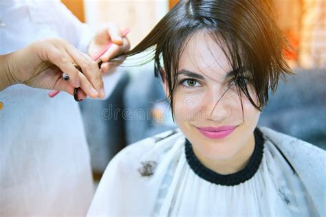 Beauty Hairstyle Treatment Hair Care Concept Young Woman And