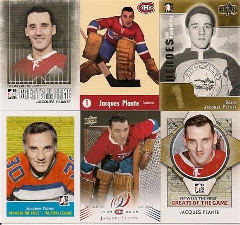 6 Different Jacques Plante Hockey Cards Hockey Cards Hockey Sports
