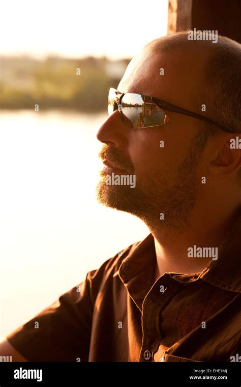 Portrait Om Young Man At Sunset Stock Photo Alamy