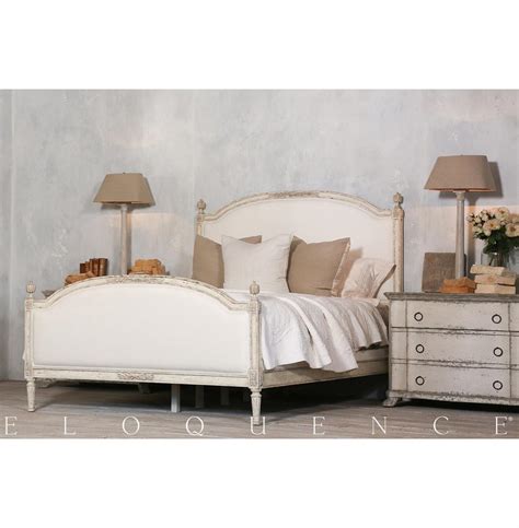 Eloquence® Dauphine Queen Bed In Weathered White Kathy Kuo Home