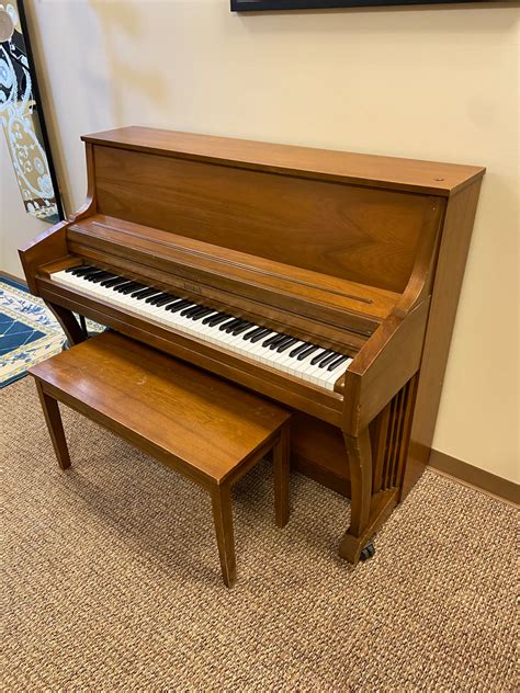 First, it can be helpful to know the baby grand piano weight and dimensions. Kimball Studio Upright, 1973 - Duluth Fine Pianos, LLC