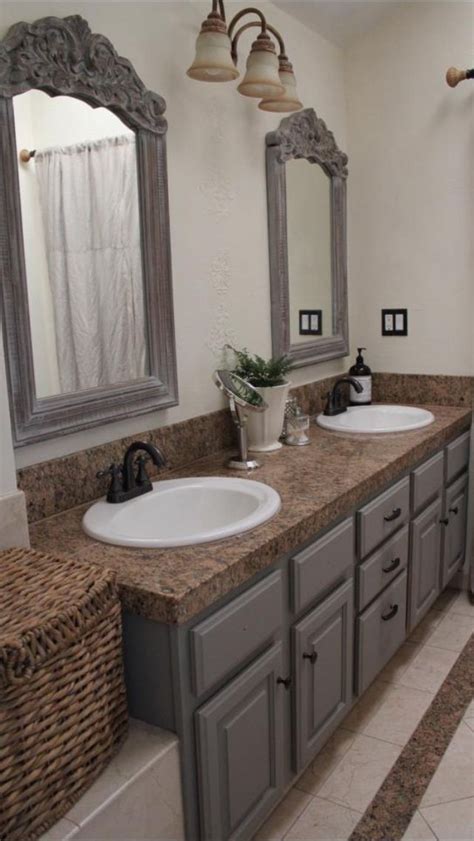 Painting your bathroom vanity or cabinets it's difficult and despite what people still believe, you do not have to sand and prime your bathroom vanity or cabinets before painting them! Bathroom Vanity : Cabinetry finished in French Linen Chalk ...