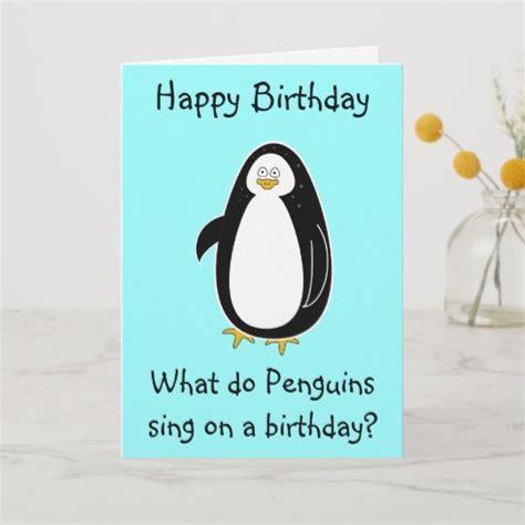 Penguin Birthday Card Penguin Birthday Birthday Cards Custom Greeting Cards